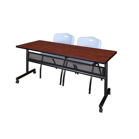 Kobe Rectangle FlipTop Table, 72" W, 29" H, Laminate Top, Cherry MKFTM7224CH47GY
